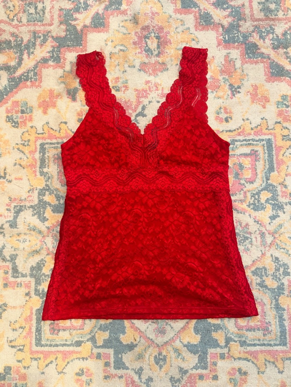 Moda International Red Lace Tank Top